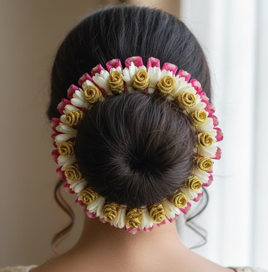 Pink Rose Petal & Tuberose Veni – 25cm Length - GetFlowersDaily