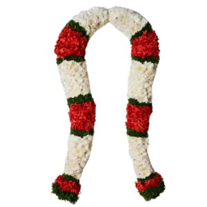 Pooja Garland - White Chrysanthemum with Jungle Geranium Thomalla - 2.5ft