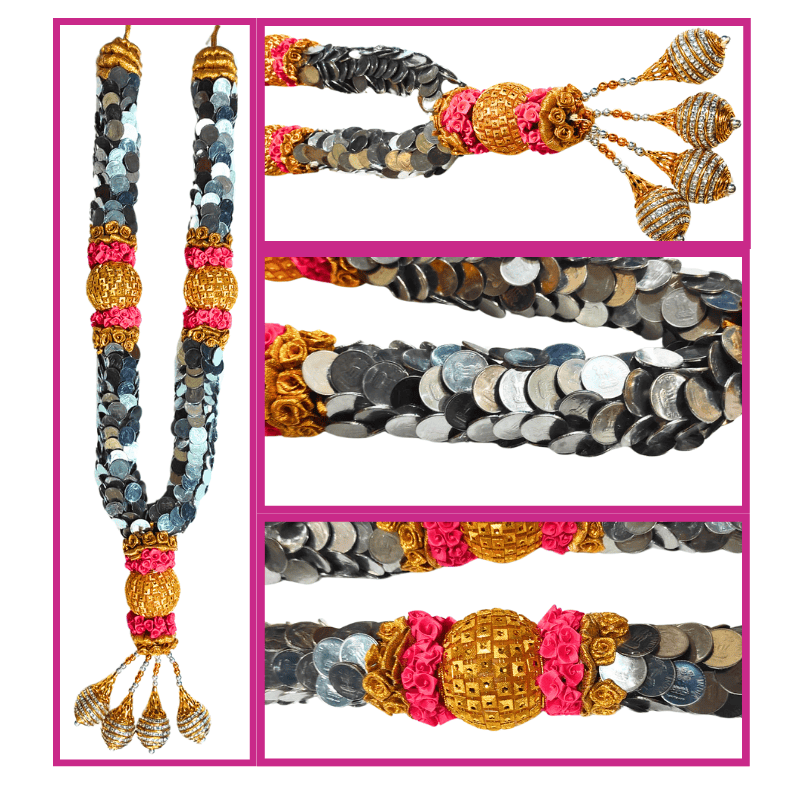 Coin Garland with Gold & Pink Border - 2.5ft