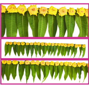 Mango Leaves with Yellow Rose String - 3ft