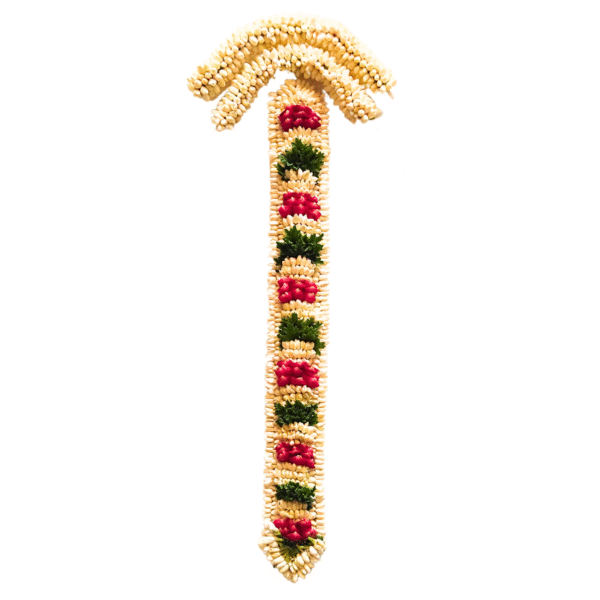 Bridal Set - Jasmine with Red Rose Petals & Paneer leaves Moggu Jadai Set - 75cm