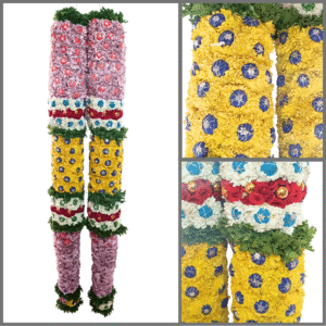 VIP Garland - Lite Purple, White & Yellow Chrysanthemum with Red & Blue Star Patch Thomalla - 6ft