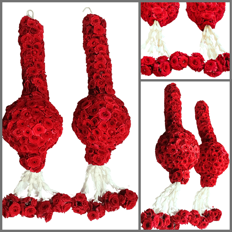 Hanging Set - Merable Rose with Tuberose Ball Hanging Set