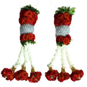Merable Rose with Tuberose silver Ball Hanging Set