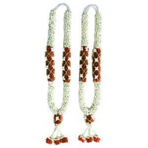 Wedding Garland - Nandavanam with Netted Red Rose Petals Garland - 2.5ft