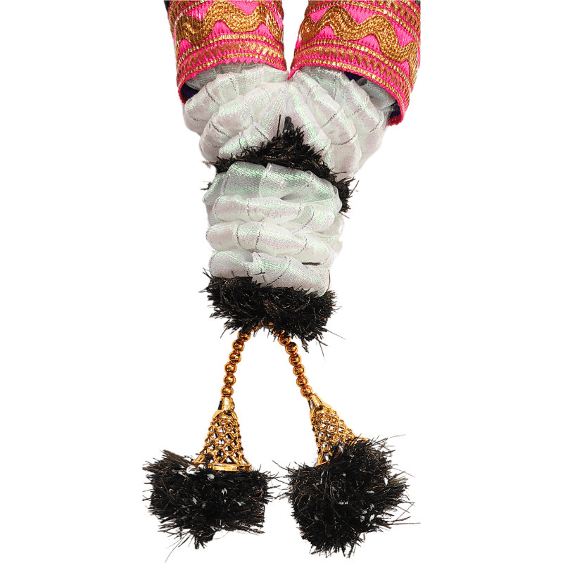 Peacock Feather with Pink & White Garland - 1ft Peacock Feather with Pink & White Garland - 1ft