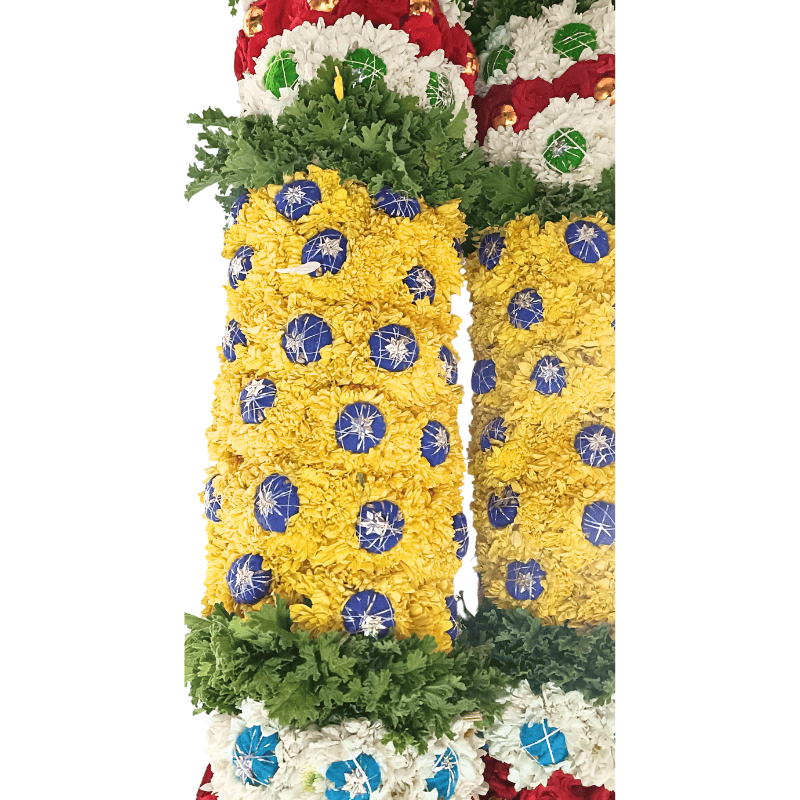 VIP Garland - Lite Purple, White & Yellow Chrysanthemum with Red & Blue Star Patch Thomalla - 6ft VIP Garland - Lite Purple, White & Yellow Chrysanthemum with Red & Blue Star Patch Thomalla - 6ft