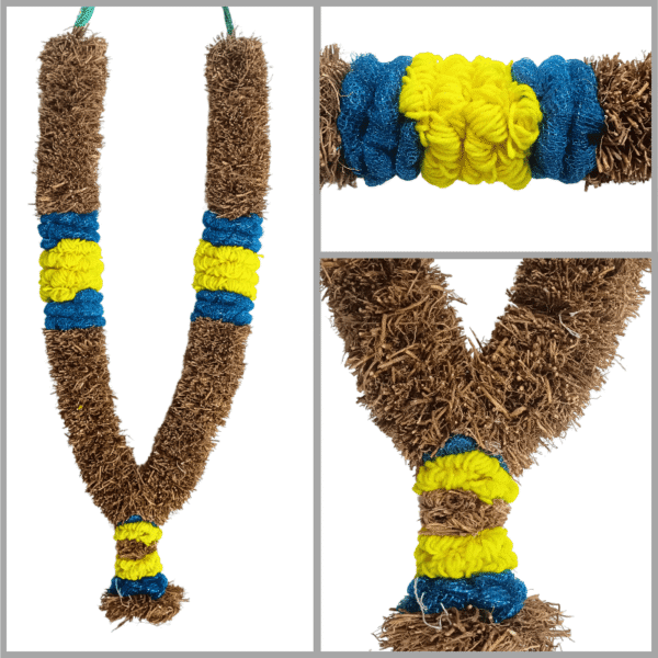 Pooja Garland - Vetiver with Blue & Yellow Border Garland - 1.5ft