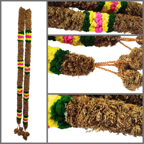 Vetiver with Multi Color Border Open Garland - 4ft