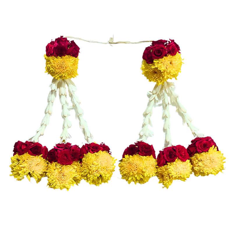 Yellow Chrysanthemum & Merable Rose with Tuberose Hanging Set