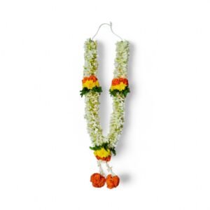 Tuberose Needle Garland with Orange Rose Border -