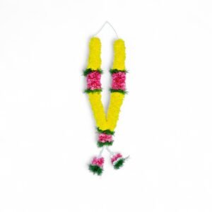 Yellow Chrysanthemum Needle Garland with Pink Olea