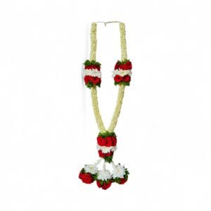 Jasmine with Red Rose & White Chrysanthemum Garlan