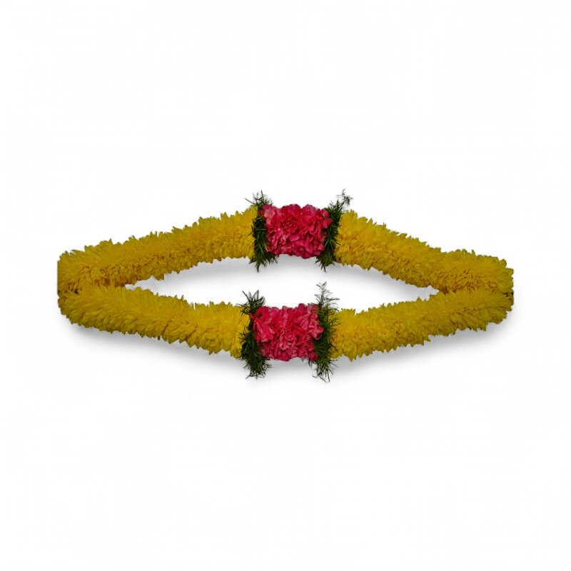 Yellow Chrysanthemum Needle Garland with Pink Olea Yellow Chrysanthemum Needle Garland with Pink Olea