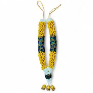 Raw Turmeric with Peacock Border Garland - 2.5ft