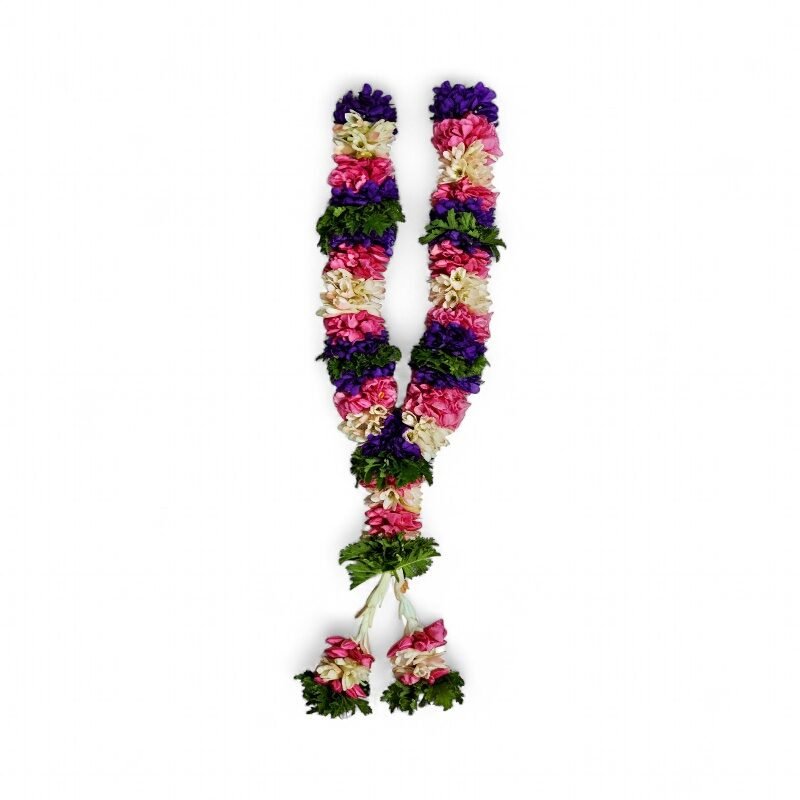 Tuberose, Oleander and Blue Aster With Green Borde