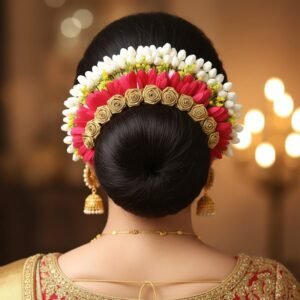 Nandavanam & Pink Daisy Veni - 25cm Length