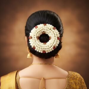 Non-fragrance Jasmine with Gold Dotted Dindu - 25cm