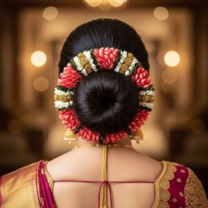 Orange Rose Petals with Tuberose & Gold Tissue Dindu - 25cm