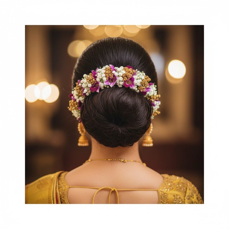 Purple Orchid with White & Gold Gypsy Veni - 25cm
