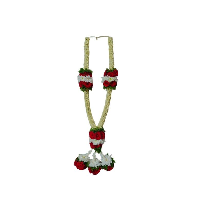 Jasmine Garlands with Red, White and Green Border - 2.5ft